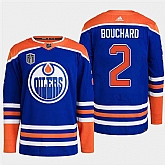 Men's Edmonton Oilers #2 Evan Bouchard Royal 2024 Stanley Cup Final Patch Stitched Jersey Dzhi,baseball caps,new era cap wholesale,wholesale hats