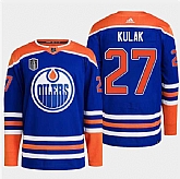 Men's Edmonton Oilers #27 Brett Kulak Royal 2024 Stanley Cup Final Patch Stitched Jersey Dzhi,baseball caps,new era cap wholesale,wholesale hats