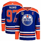 Men's Edmonton Oilers #97 Connor McDavid Royal 2024 Stanley Cup Final Patch Stitched Jersey Dzhi,baseball caps,new era cap wholesale,wholesale hats