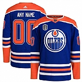 Men's Edmonton Oilers Custom Royal 2024 Stanley Cup Final Patch Stitched Jersey,baseball caps,new era cap wholesale,wholesale hats