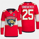 Men's Florida Panthers #25 Mackie Samoskevich Red 2024 Stanley Cup Final Patch Stitched Jersey Dzhi,baseball caps,new era cap wholesale,wholesale hats