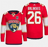 Men's Florida Panthers #26 Uvis Balinskis Red 2024 Stanley Cup Final Patch Stitched Jersey Dzhi,baseball caps,new era cap wholesale,wholesale hats