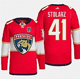 Men's Florida Panthers #41 Anthony Stolarz Red 2024 Stanley Cup Final Patch Stitched Jersey Dzhi,baseball caps,new era cap wholesale,wholesale hats