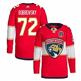 Men's Florida Panthers #72 Sergei Bobrovsky Red 2024 Stanley Cup Final Patch Stitched Jersey Dzhi,baseball caps,new era cap wholesale,wholesale hats