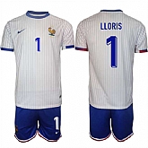 Men's France #1 Hugo Lloris White 2024-25 Away Soccer Jersey Suit,baseball caps,new era cap wholesale,wholesale hats