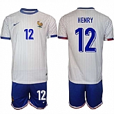 Men's France #12 Henry White 2024-25 Away Soccer Jersey Suit,baseball caps,new era cap wholesale,wholesale hats