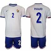 Men's France #2 Benjamin Pavard White 2024-25 Away Soccer Jersey Suit,baseball caps,new era cap wholesale,wholesale hats