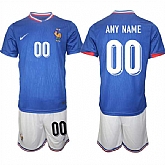 Men's France Blank Blue 2024-25 Home Soccer Jersey Suit,baseball caps,new era cap wholesale,wholesale hats