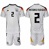 Men's Germany #2 Antonio Rudiger White 2024-25 Home Soccer Jersey Suit,baseball caps,new era cap wholesale,wholesale hats