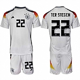 Men's Germany #22 Ter Stegen White 2024-25 Home Soccer Jersey Suit,baseball caps,new era cap wholesale,wholesale hats