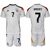 Men's Germany #7 Kai Havertz White 2024-25 Home Soccer Jersey Suit,baseball caps,new era cap wholesale,wholesale hats