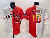 Men's Houston Astros #10 Yuli Gurriel White Orange Split Stitched Baseball Jerseys Dzhi,baseball caps,new era cap wholesale,wholesale hats