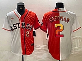 Men's Houston Astros #2 Alex Bregman White Orange Split Stitched Baseball Jerseys Dzhi,baseball caps,new era cap wholesale,wholesale hats