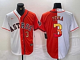 Men's Houston Astros #3 Jeremy Pena Number White Orange Split Stitched Baseball Jersey Dzhi,baseball caps,new era cap wholesale,wholesale hats