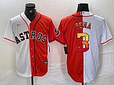 Men's Houston Astros #3 Jeremy Pena White Orange Split Stitched Baseball Jersey Dzhi,baseball caps,new era cap wholesale,wholesale hats