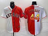 Men's Houston Astros #44 Yordan Alvarez White Orange Split Stitched Baseball Jersey Dzhi,baseball caps,new era cap wholesale,wholesale hats