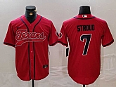 Men's Houston Texans #7 CJ Stroud Red With Patch Cool Base Stitched Baseball Jersey,baseball caps,new era cap wholesale,wholesale hats