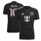 Men's Inter Miami CF #10 Lionel Messi Black 2024-25 Away Soccer Jersey,baseball caps,new era cap wholesale,wholesale hats