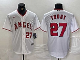 Men's Los Angeles Angels #27 Mike Trout White Cool Base Nike Jersey,baseball caps,new era cap wholesale,wholesale hats