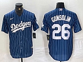 Men's Los Angeles Dodgers #26 Tony Gonsolin Navy Blue Pinstripe Stitched MLB Cool Base Nike Jersey,baseball caps,new era cap wholesale,wholesale hats