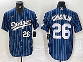 Men's Los Angeles Dodgers #26 Tony Gonsolin Navy Blue Pinstripe Stitched MLB Cool Base Nike Jerseys,baseball caps,new era cap wholesale,wholesale hats