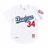 Men's Los Angeles Dodgers #34 Fernando Valenzuela White Stitched Baseball Jersey,baseball caps,new era cap wholesale,wholesale hats