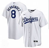 Men's Los Angeles Dodgers #8 Enrique Hernandez White Cool Base Stitched Baseball Jersey Dzhi,baseball caps,new era cap wholesale,wholesale hats