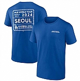 Men's Los Angeles Dodgers Royal 2024 World Tour Seoul Series Stamp T-Shirt,baseball caps,new era cap wholesale,wholesale hats