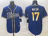 Men's Los Angeles Rams #17 Puka Nacua Royal With Patch Cool Base Stitched Baseball Jersey,baseball caps,new era cap wholesale,wholesale hats