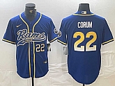 Men's Los Angeles Rams #22 Blake Corum Number Royal Cool Base Stitched Baseball Jersey,baseball caps,new era cap wholesale,wholesale hats