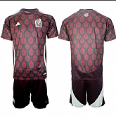 Men's Mexico Team Blank 2024-25 Burgundy Home Soccer Jersey Suit,baseball caps,new era cap wholesale,wholesale hats