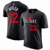 Men's Miami Heat #22 Jimmy Butler Black 2023-24 City Edition Name & Number T-Shirt,baseball caps,new era cap wholesale,wholesale hats