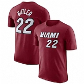 Men's Miami Heat #22 Jimmy Butler Red 2022-23 Statement Edition Name & Number T-Shirt,baseball caps,new era cap wholesale,wholesale hats