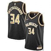 Men's Milwaukee Bucks #34 Giannis Antetokounmpo Black Gold 2024 Select Series Stitched Jersey Dzhi,baseball caps,new era cap wholesale,wholesale hats