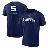 Men's Minnesota Timberwolves #5 Anthony Edwards Navy Name & Number T-Shirt,baseball caps,new era cap wholesale,wholesale hats