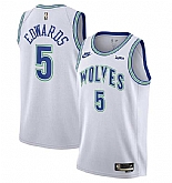 Men's Minnesota Timberwolves #5 Anthony Edwards White 2023-24 Classic Edition Stitched Jersey Dzhi,baseball caps,new era cap wholesale,wholesale hats