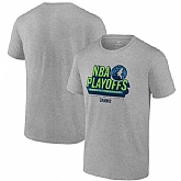 Men's Minnesota Timberwolves Heather Gray 2024 Playoffs Defensive Stance T-Shirt,baseball caps,new era cap wholesale,wholesale hats