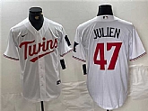 Men's Minnesota Twins #47 Edouard Julien White Cool Base Stitched Jerseys,baseball caps,new era cap wholesale,wholesale hats