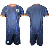 Men's Netherlands Blank Navy 2024-25 Away Soccer Jersey Suit,baseball caps,new era cap wholesale,wholesale hats