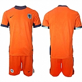 Men's Netherlands Blank Orange 2024-25 Home Soccer Jersey Suit,baseball caps,new era cap wholesale,wholesale hats