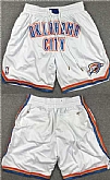 Men's Oklahoma City Thunder White Shorts,baseball caps,new era cap wholesale,wholesale hats