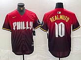 Men's Philadelphia Phillies #10 JT Realmuto Red 2024 City Cool Base Jersey,baseball caps,new era cap wholesale,wholesale hats