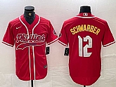 Men's Philadelphia Phillies #12 Kyle Schwarber Red 2024 City Connect Limited Stitched Jersey,baseball caps,new era cap wholesale,wholesale hats