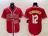 Men's Philadelphia Phillies #12 Kyle Schwarber Red 2024 City Connect Limited Stitched Jerseys,baseball caps,new era cap wholesale,wholesale hats