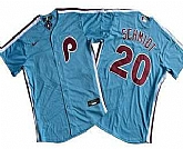 Men's Philadelphia Phillies #20 Mike Schmidt Light Blue Cool Base Jersey,baseball caps,new era cap wholesale,wholesale hats