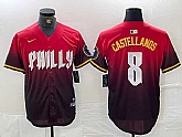 Men's Philadelphia Phillies #8 Nick Castellanos Red 2024 City Cool Base Jersey,baseball caps,new era cap wholesale,wholesale hats