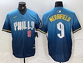 Men's Philadelphia Phillies #9 Whit Merrifield Blue 2024 City Connect Limited Stitched Jerseys,baseball caps,new era cap wholesale,wholesale hats