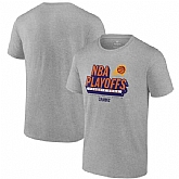 Men's Phoenix Suns Heather Gray 2024 Playoffs Defensive Stance T-Shirt,baseball caps,new era cap wholesale,wholesale hats