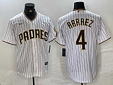 Men's San Diego Padres #4 Luis Arraez White Cool Base Stitched Jersey,baseball caps,new era cap wholesale,wholesale hats