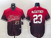 Men's San Francisco 49ers #23 Christian McCaffrey Red Black With Patch Cool Base Baseball Stitched Jerseys,baseball caps,new era cap wholesale,wholesale hats